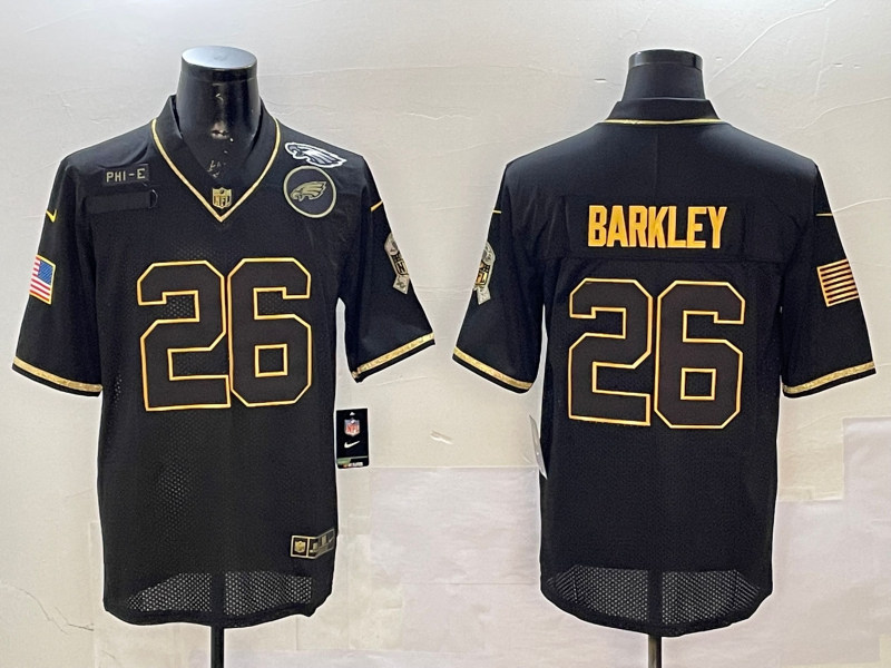 Men Philadelphia Eagles26 Barkley black 2025 Nike NFL jersey style 011->philadelphia eagles->NFL Jersey